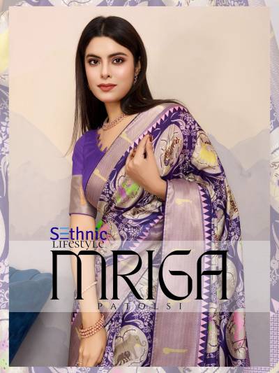 MRIGA PATOLSI BY SETHNIC DESIGNER SATIN SAREE WHOLESALER IN INDIA